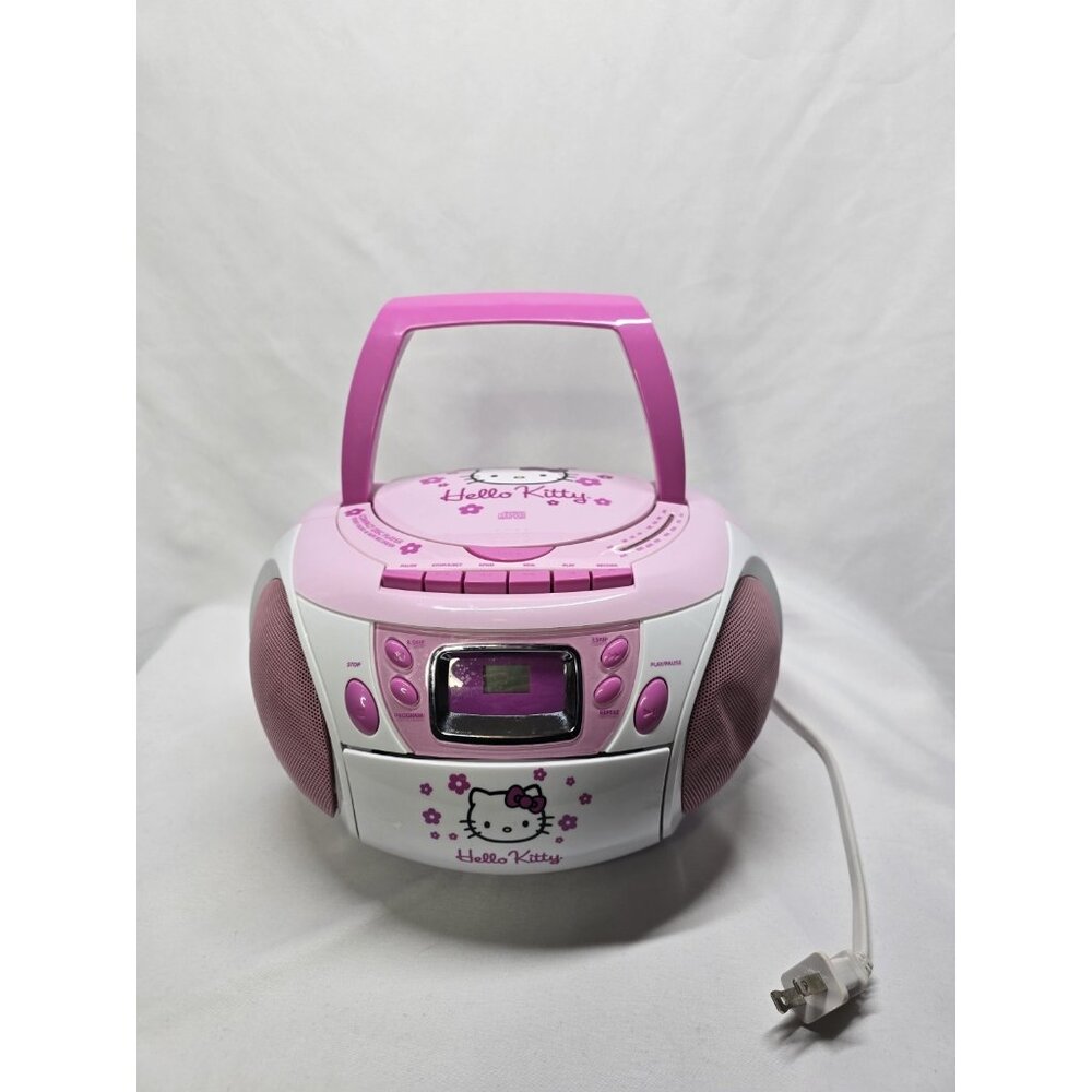 RARE Hello Kitty CD Boombox Cassette Player AM/FM Radio-CD PLAYER NOT WORKING